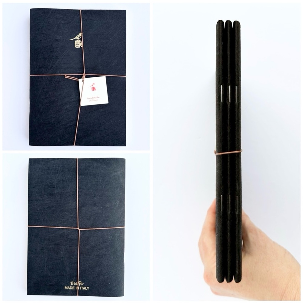 BIEFFE Set of 3 Textured Lined Notebooks Journals Handmade in Italy NWT